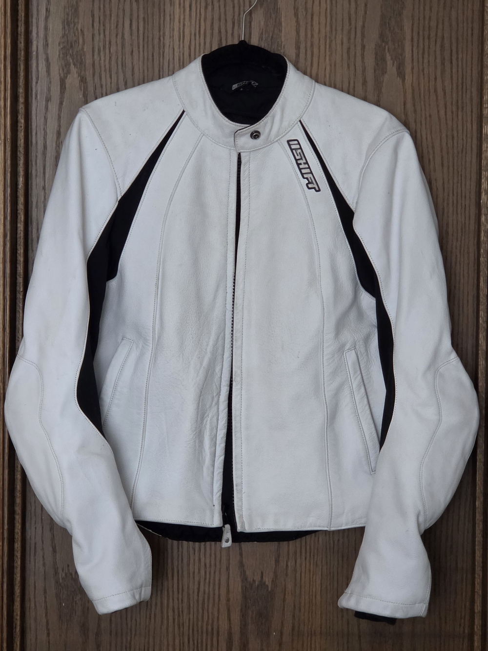 SHIFT Womens Cow Hide White Leather Motorcycle Jacket Large